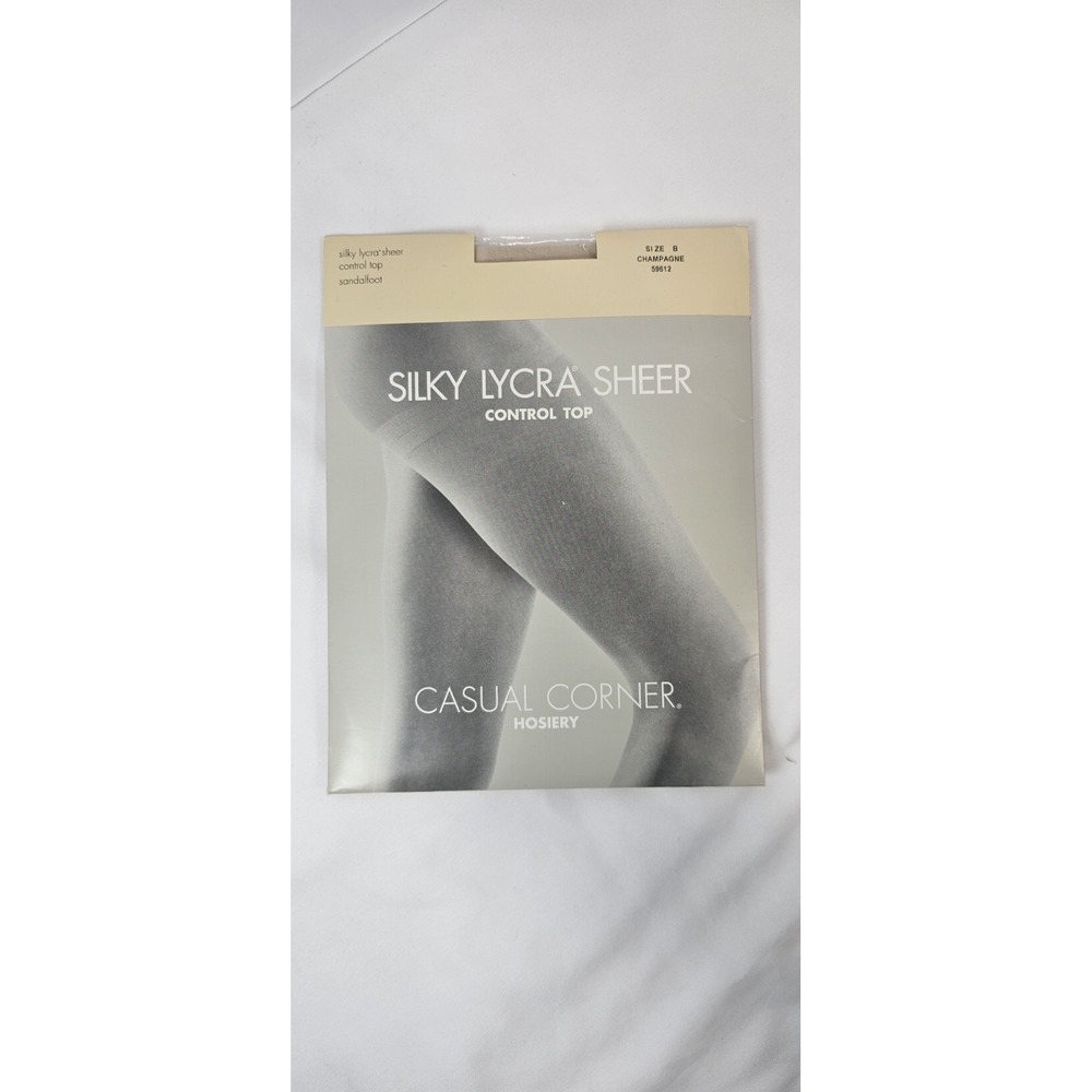 Vintage Casual Corner Silky Lycra Sheer Pantyhose Size B Champagne NOS 1 Pair
